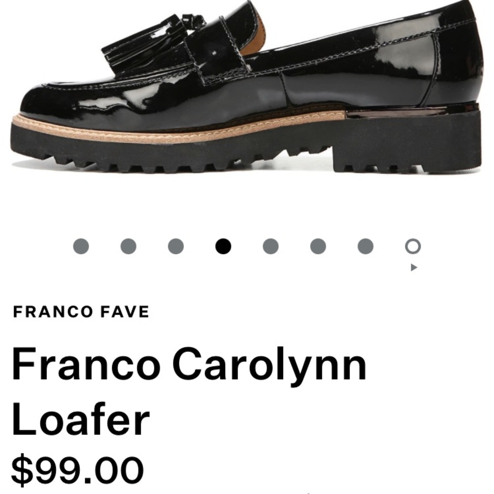 Franco Sarto Black pat and shoes.